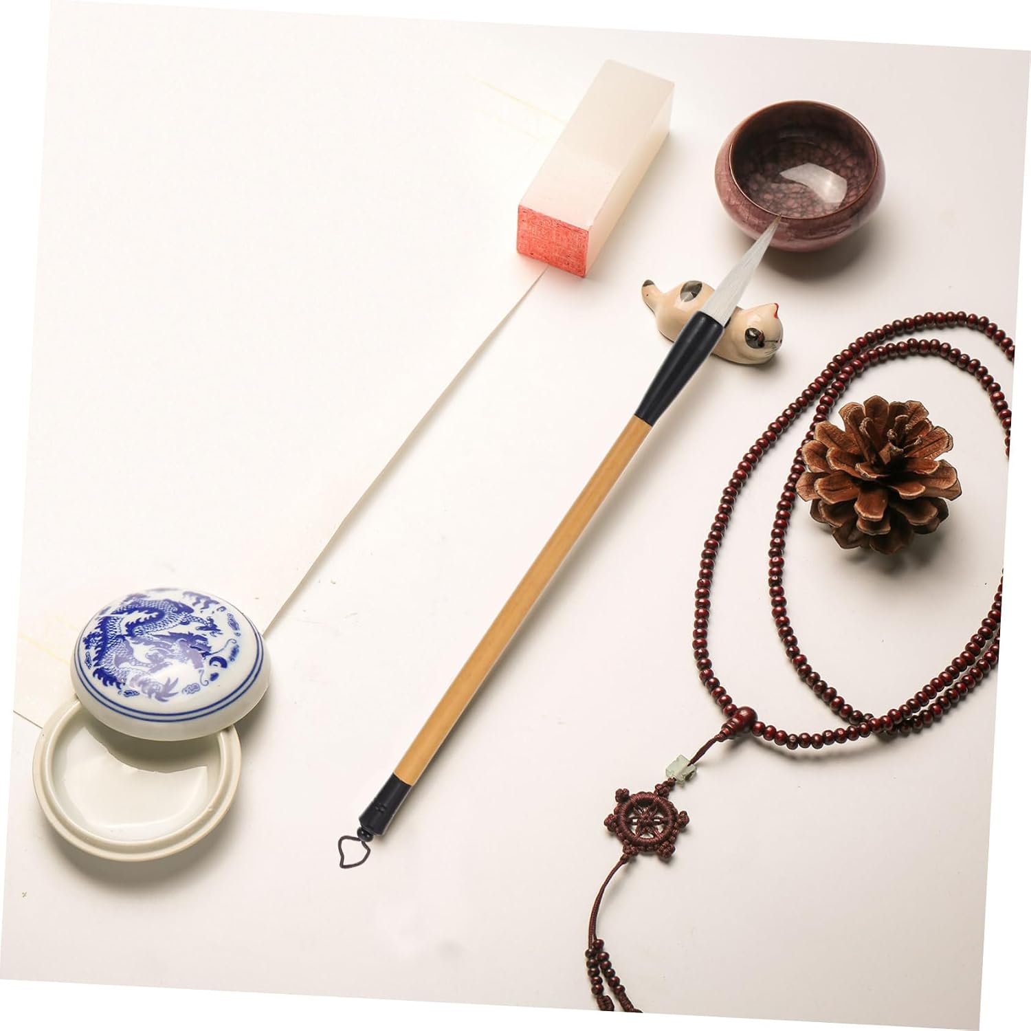 Writing Practicing Pen for Students 1-Piece Hair Calligraphy Brush for Beginners in Chinese Calligraphy