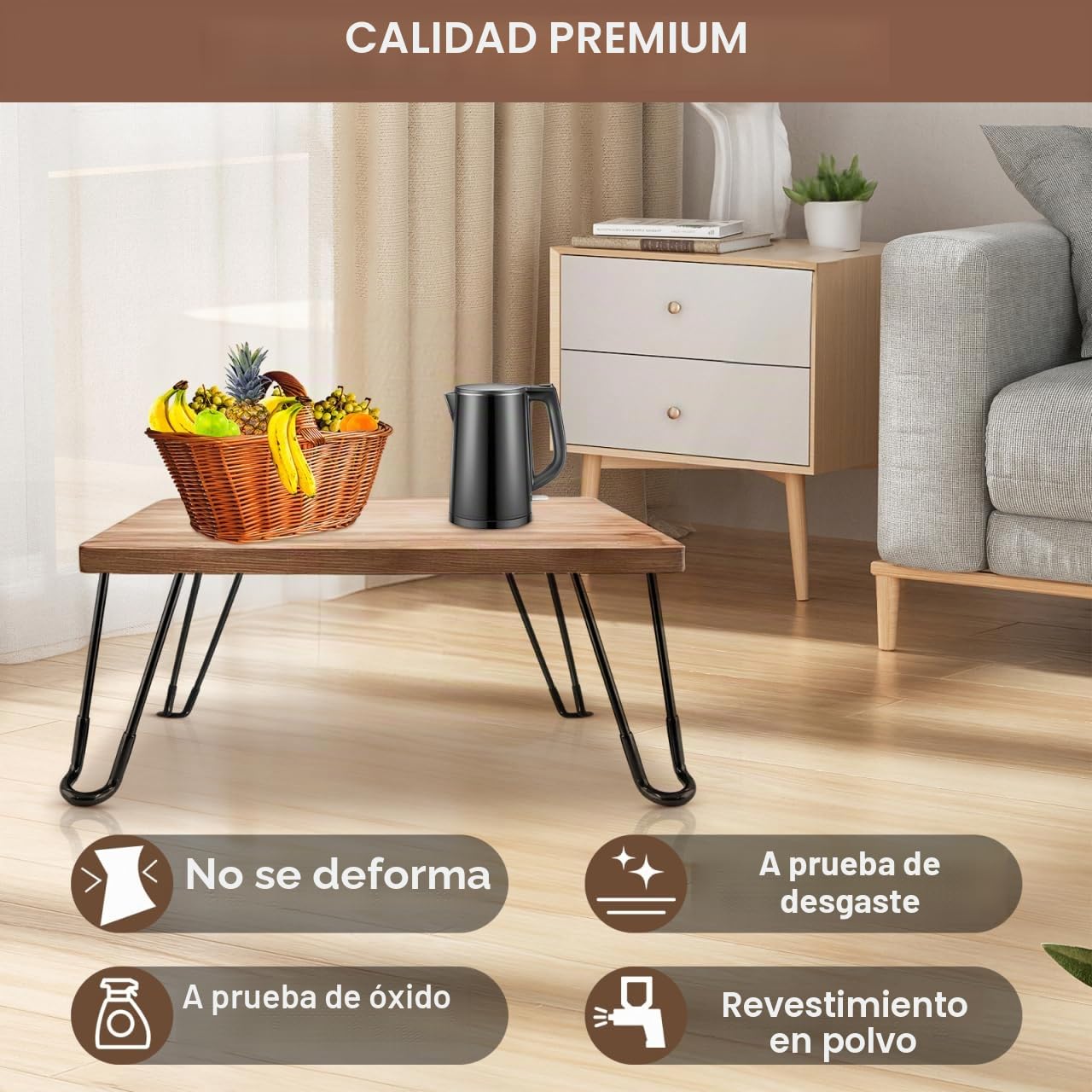 4Piezas Patas de Mesa Plegables de Metal Negras Patas de para Muebles Altura y Estables Soporte para Escritorios y Mesas