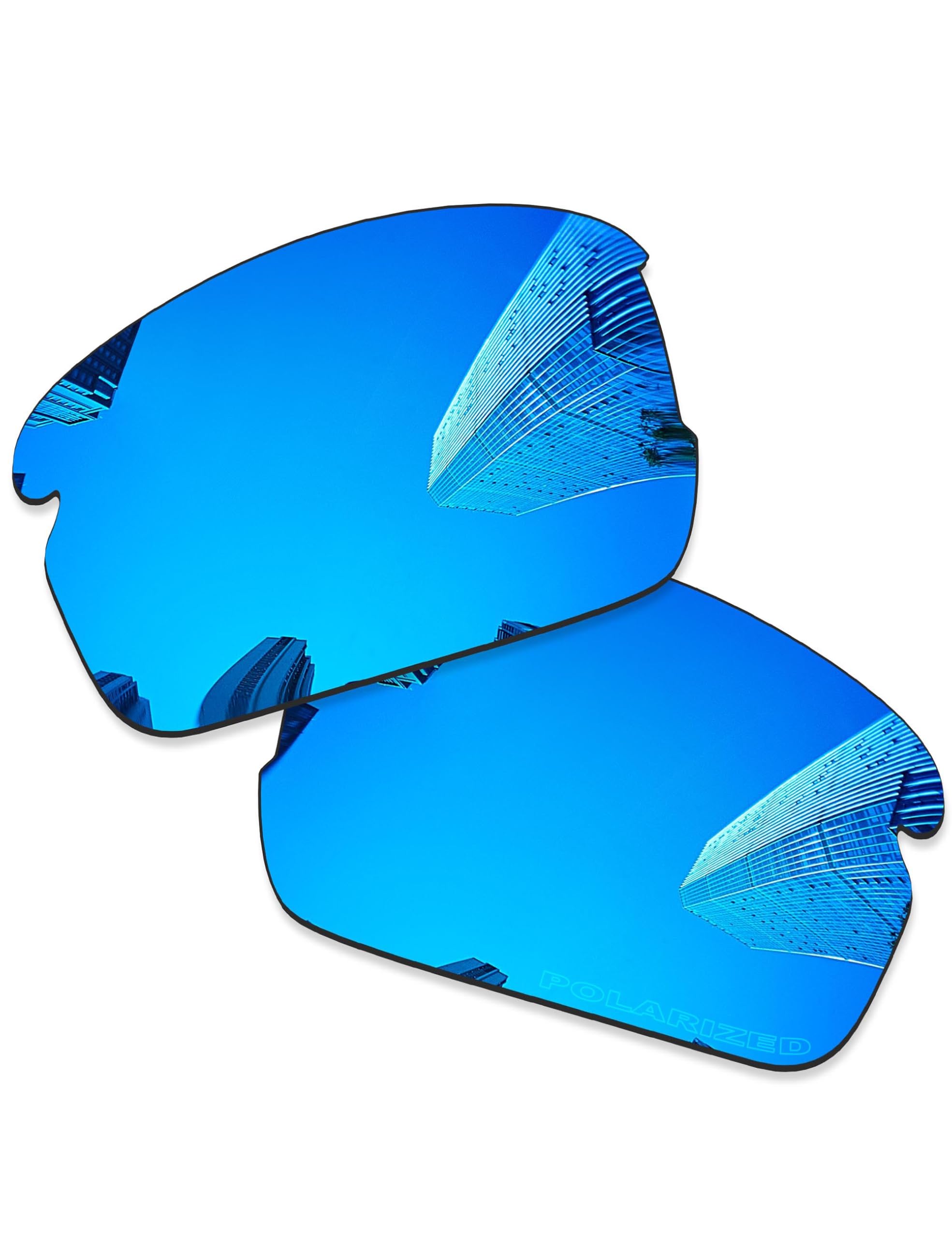 Lentes de repuesto Ploarized 4 pares para gafas de sol Oakley Flak 2.0 OO9295, negro + titanio plateado + azul hielo + rojo fuego