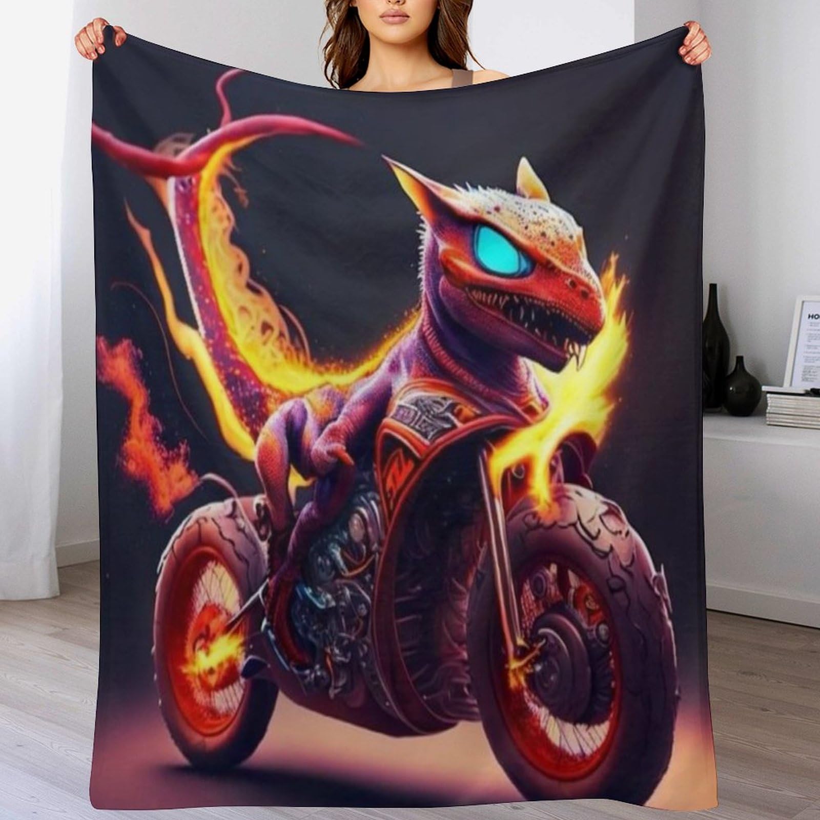 Plaid flannel Flame Moto résistant aux plis et décoloration 140x180