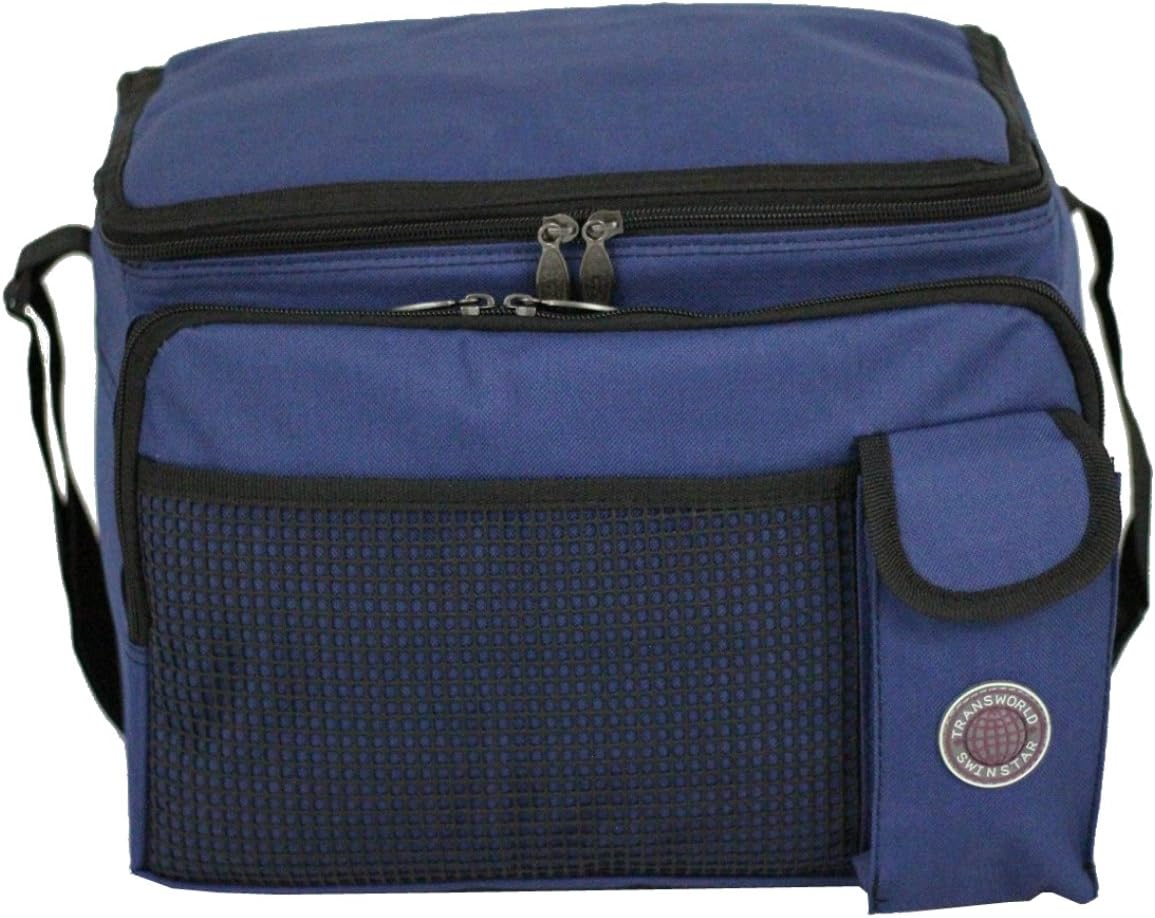 Transworld Durable Deluxe Insulated Lunch Cooler Bag (Many Colors and Size Available) (12"x10"x8 1/2", Black)