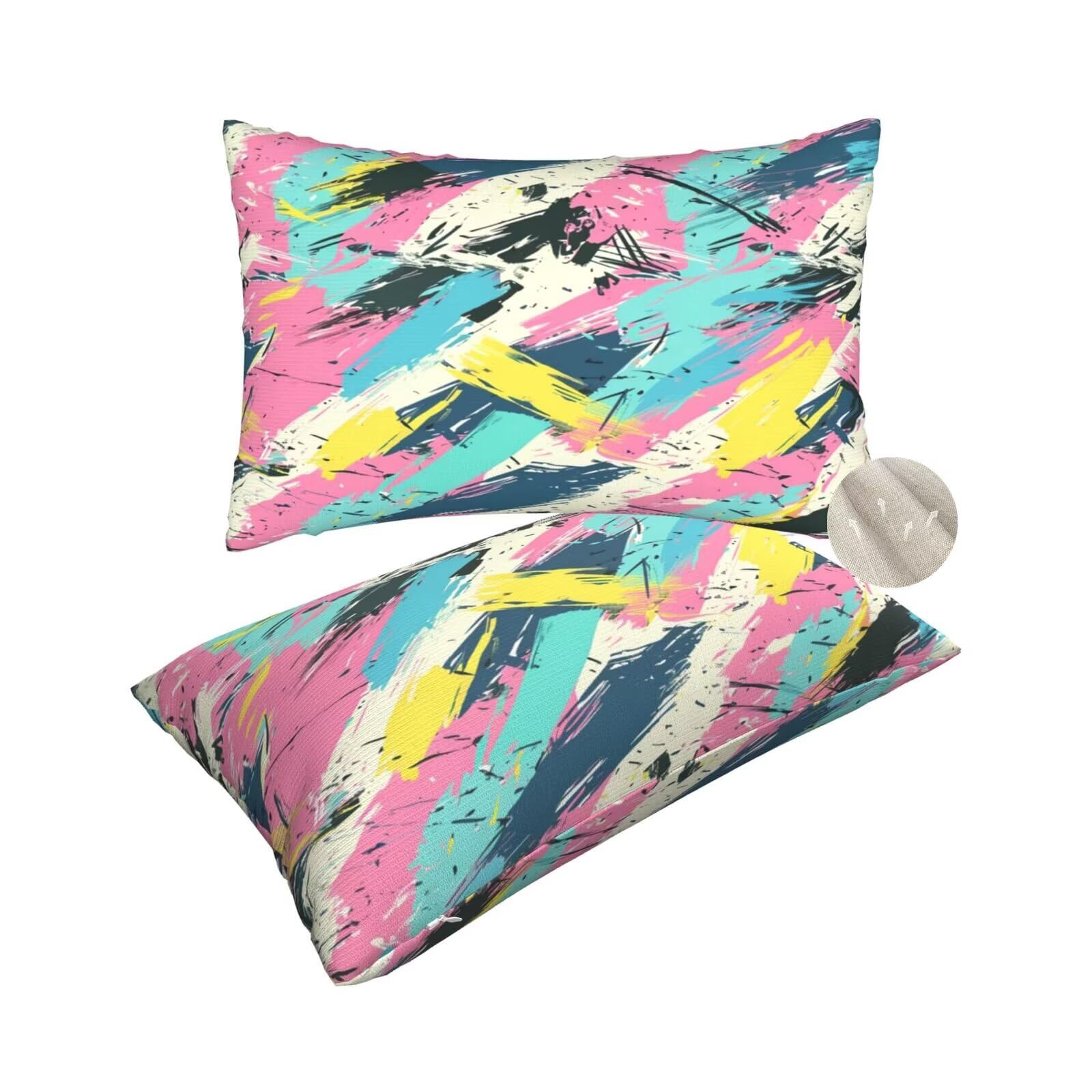 Taie oreiller rectangulaire 50x80 cm aquarelle de prestige, housse de coussin décoratif zt260