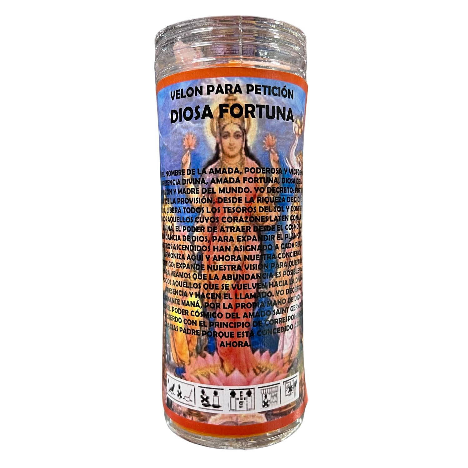 Velón de la Diosa de la Fortuna para Atraer el Dinero | Vela Especial con Aceite y Oración para Temas Económicos y Atracción de Fortuna, Dinero, Abundancia, Prosperidad y Riqueza.
