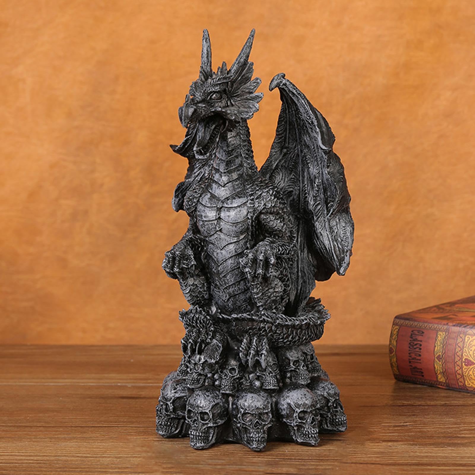 ドラゴン形状の樹脂製置物 Amazon.co.jp: 樹脂のドラゴンの置物 | ゴシック スケルトン