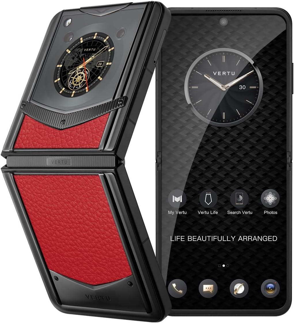 VERTU IRONFLIP Calf Skin Flip Cell Phone, Unlocked Android 5G Smartphone, Foldable Design, One-Hand Control, 50MP Camera, 12G+512G, Dual SIM, 6.9″ 120Hz OLED, 65W Fast Charge (Raspberry Red) VERTU IRONFLIP Calf Skin Flip Cell Phone, Unlocked Android 5G Smartphone, Foldable Design, One-Hand Control, 50MP Camera, 12G+512G, Dual SIM, 6.9″ 120Hz OLED, 65W Fast Charge (Raspberry Red)