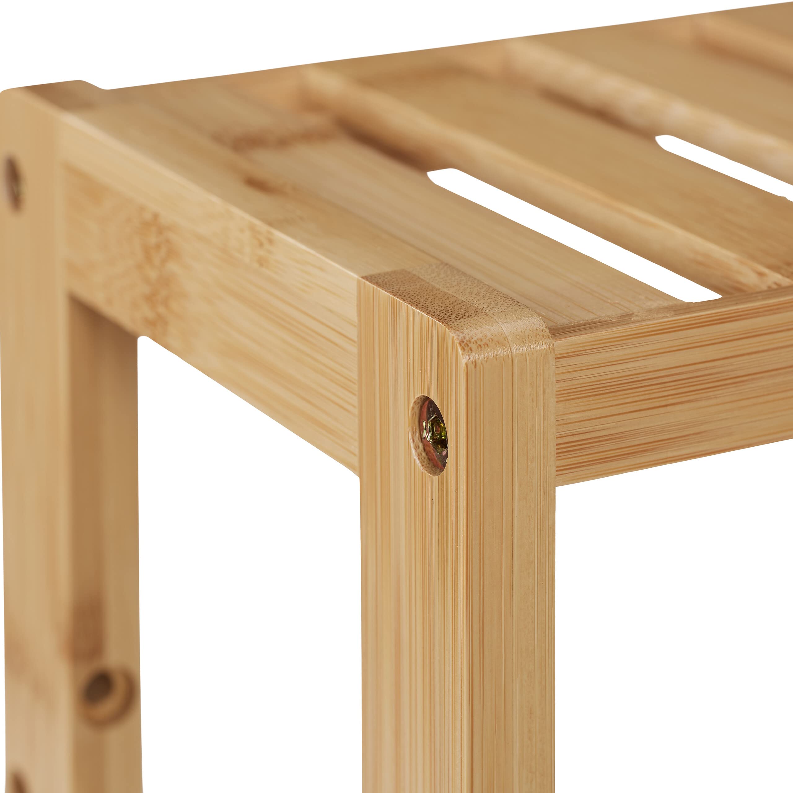 Relaxdays Mensola da Parete per Bagno, in bambù con 3 Ripiani, 54 x 60 x 15 cm, Scaffale Portaspezie in Cucina, Naturale