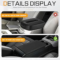 Vista 2 de Caja de Cubierta de Apoyabrazos con Pestillo para Consola Central Negra Compatible con 2007-2013 Chevy Avalanche Silverado Tahoe GMC Sierra 1500