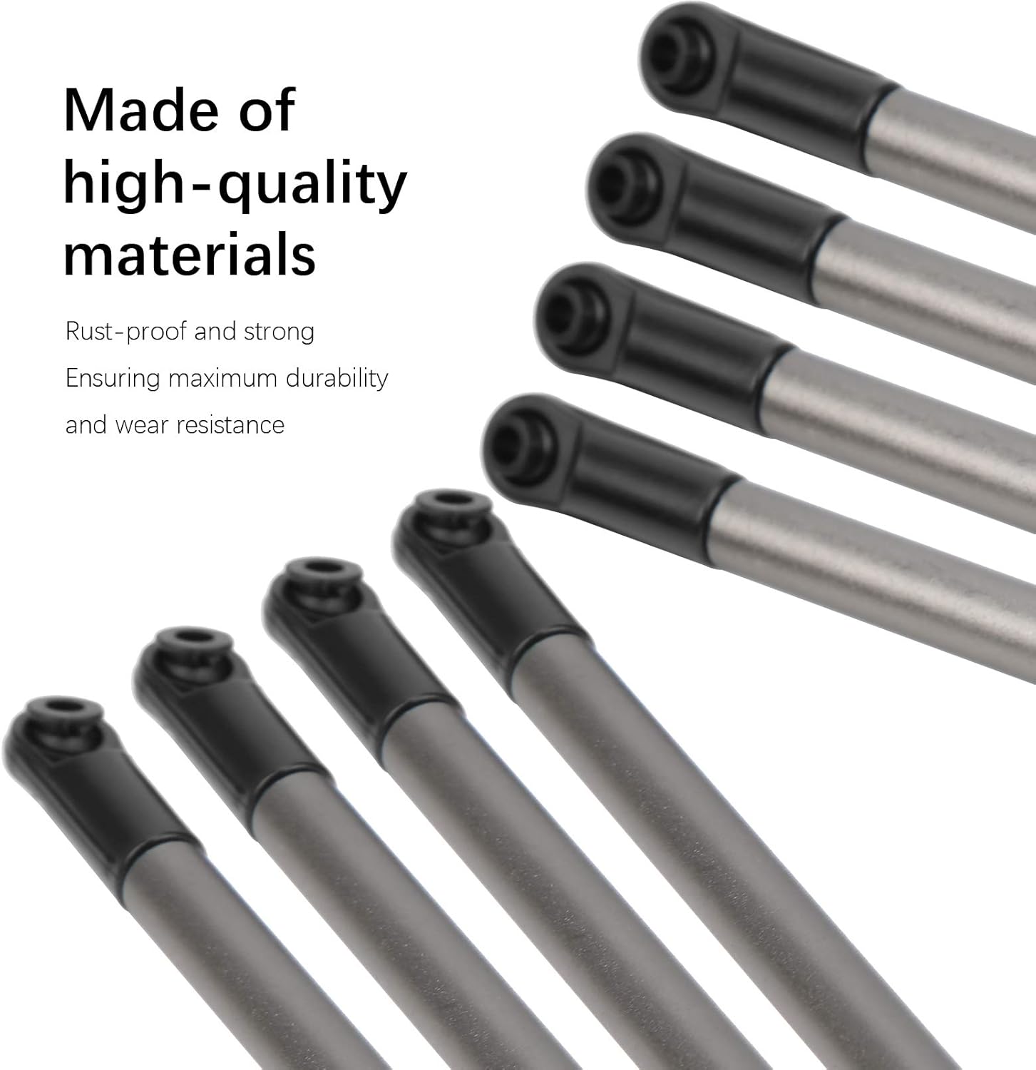 Dilwe 8PCS RC Climbing Metal Link Rod Pull Rod 275MM Wheelbase Spare Parts for 1/10 RC Crawler Cars