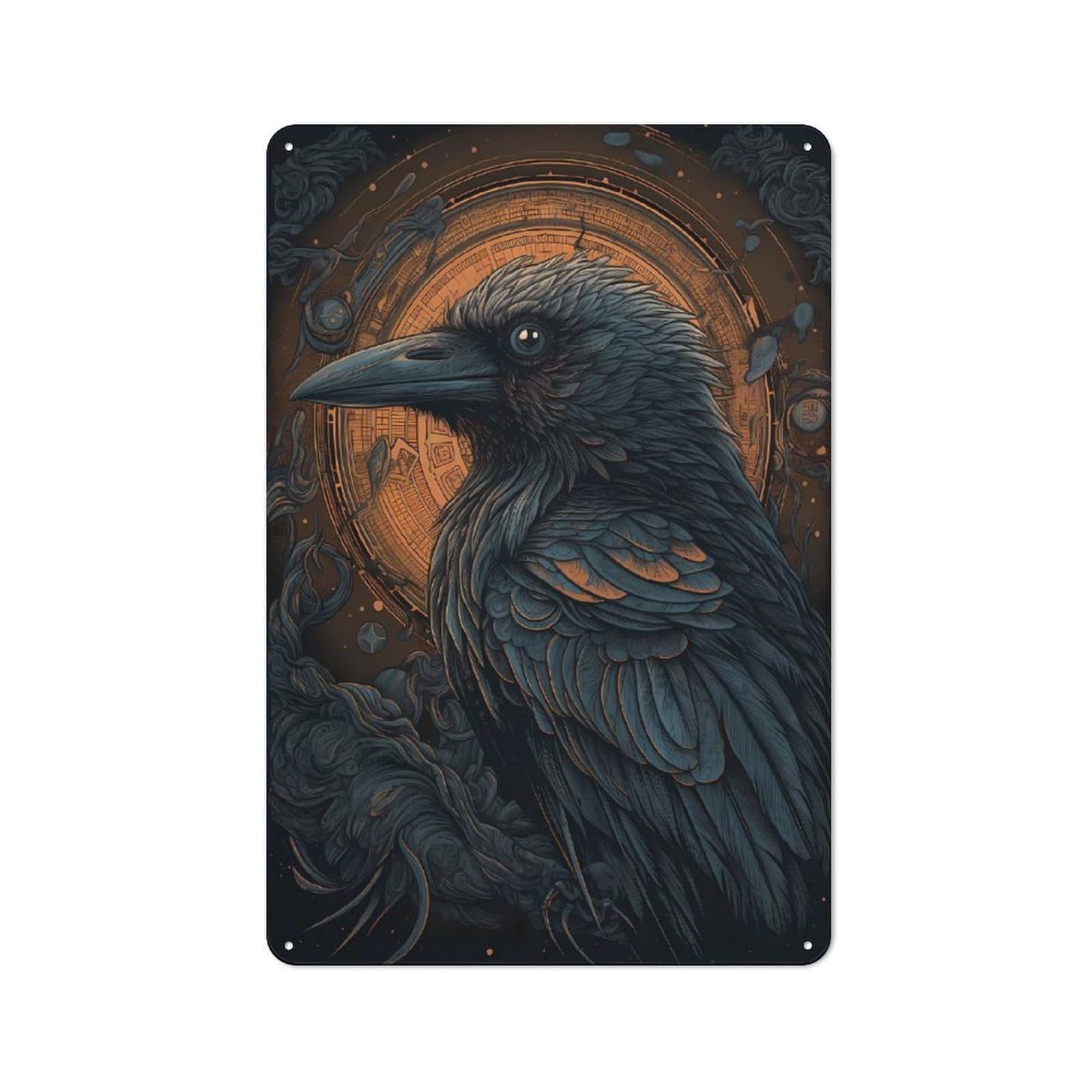 Raven Fairy Tale Retro Metal Sign 30x20cm for Garden Room Or Summerhouse, A Decorative Christmas Gift for Summerhouse Decorators