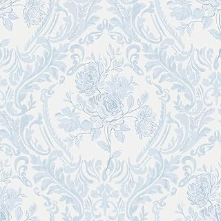 26 Blue Bathroom Ideas That Feel Fresh and Serene 93 Ismoon Peel and Stick Wallpaper Vintage Floral Contact Paper Boho Waterc...