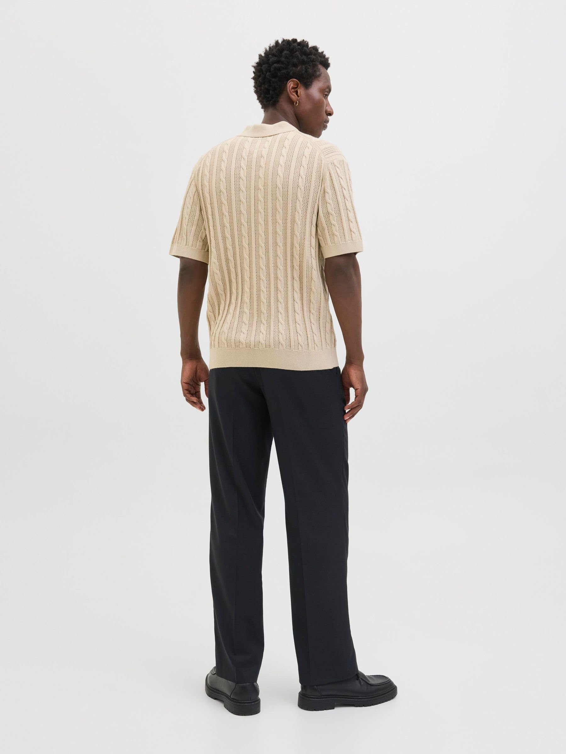 JACK & JONES Jprblamason Knit Polo SS męska koszulka polo, Silver Lining, L
