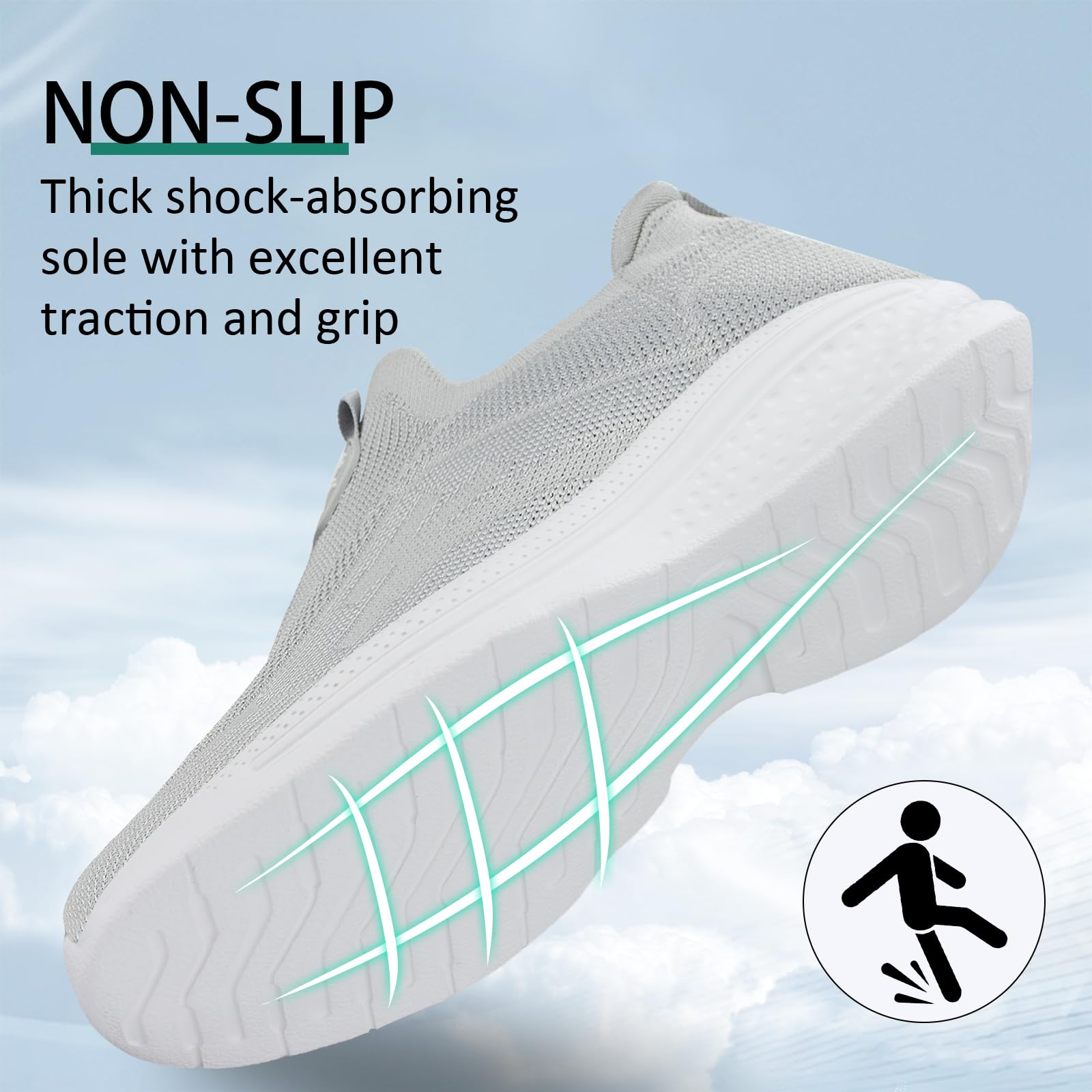 Giniros Sneaker Uomo Infilare Scarpe Uomo Senza Lacci Slip on Sneakers Scarpe da Running Corsa Leggero Corsa Camminare Scivolare Scarpe da Ginnastica Outdoor Jogging Sportive Scarpe