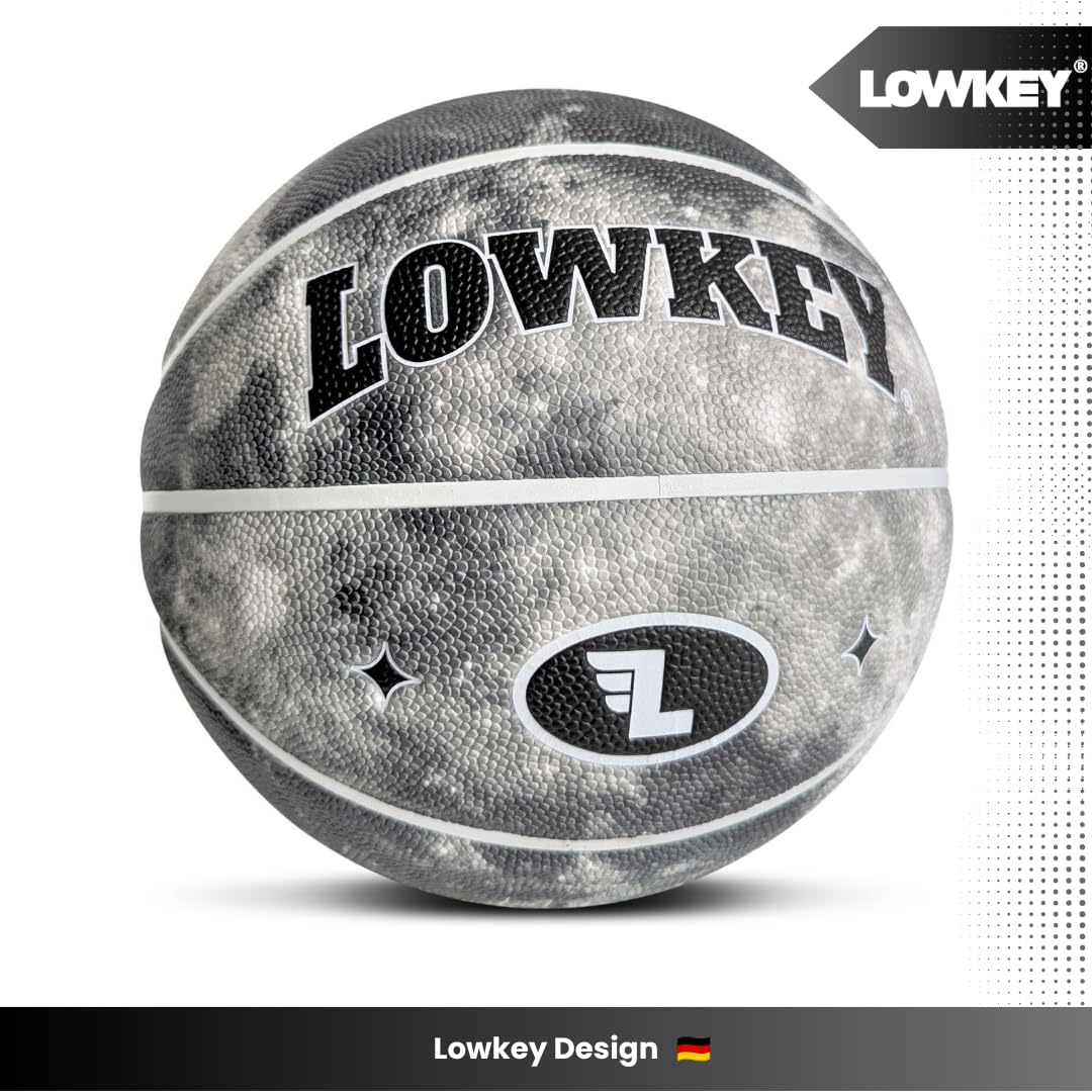 Lowkey Basketball Indoor & Outdoor Größe 7 | Design Basketball | Anti-Rutsch Beschichtung & Erstklassiger Grip Ball im Melon & Moon & Ice Pop Design