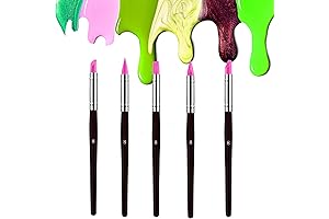 5Pcs Silicone Paint Brush, Color Shapers Brush Set with Silicone Head Rubber Tip for Painting
