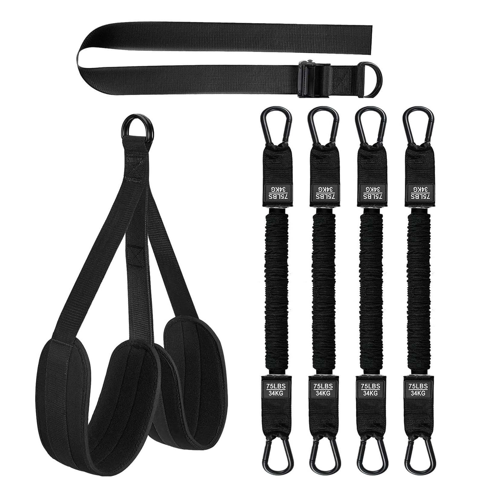 Elastique Musculation Traction, Bande Resistance Musculation avec 4 Bandes d'Assistance Réglables & Semelle Anti-Dérapante, pour Entraînement à Domicile, Élastique Traction Barre Fixe