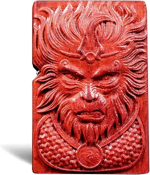 Natural Red Sandalwood Rosewood Carving Lighter,Replaceable for Zippo Only Case, Compatible Insert Size 3.6cm * 1.2cm * 5cm Monkey King