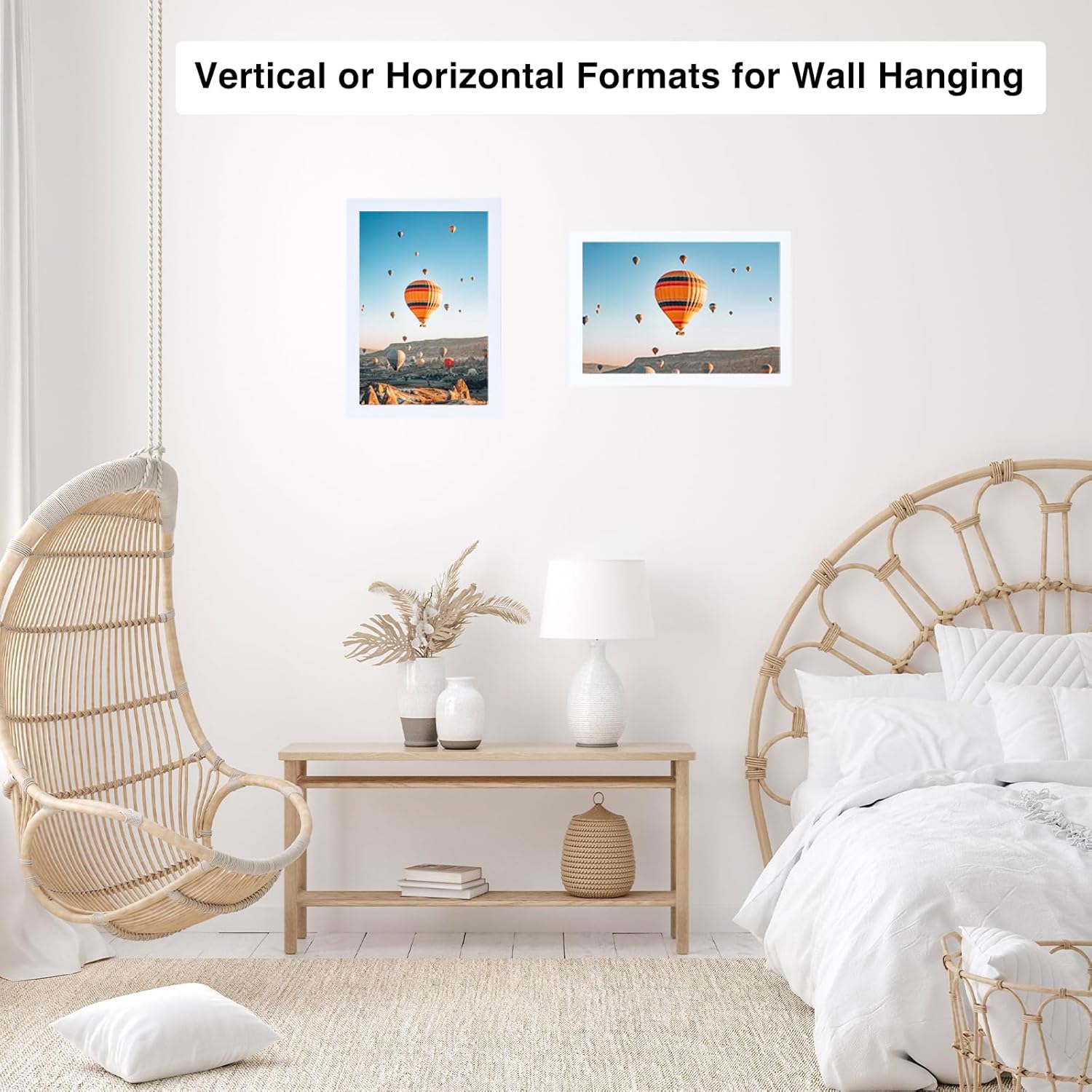JCJMY 5.5x8.5 Picture Frame Set of 4 White for Wall Hanging or Tabletop, Wall Mounting Horizontally or Vertically, 5.5 x 8.5 Wall Photo Frame with Durable Shatter Resistant Plexiglass, 4 Pack, White
