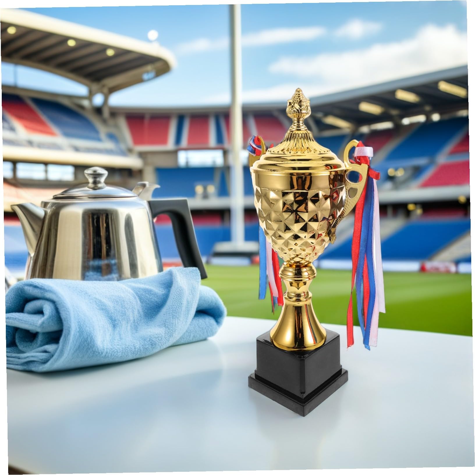 Abaodam Metal Trophy Cup Sports Award für Fußball Basketball Wettbewerbe Goldener Siegerpokal mit Individueller Gravur Teilnahme Gewinnertrophäe für Meisterschaftszeremonien und