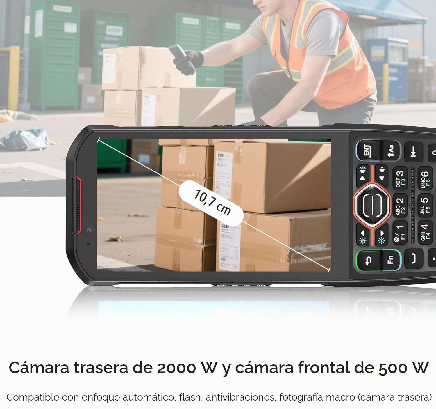 Android 13 PDA, escáner de código de barras de 6 GB + 64 GB con teclado, equipado con escáner de código QR 1D 2D, compatible con intercambio en caliente, BT, WiFi, 4G LTE, NFC, recopilador de