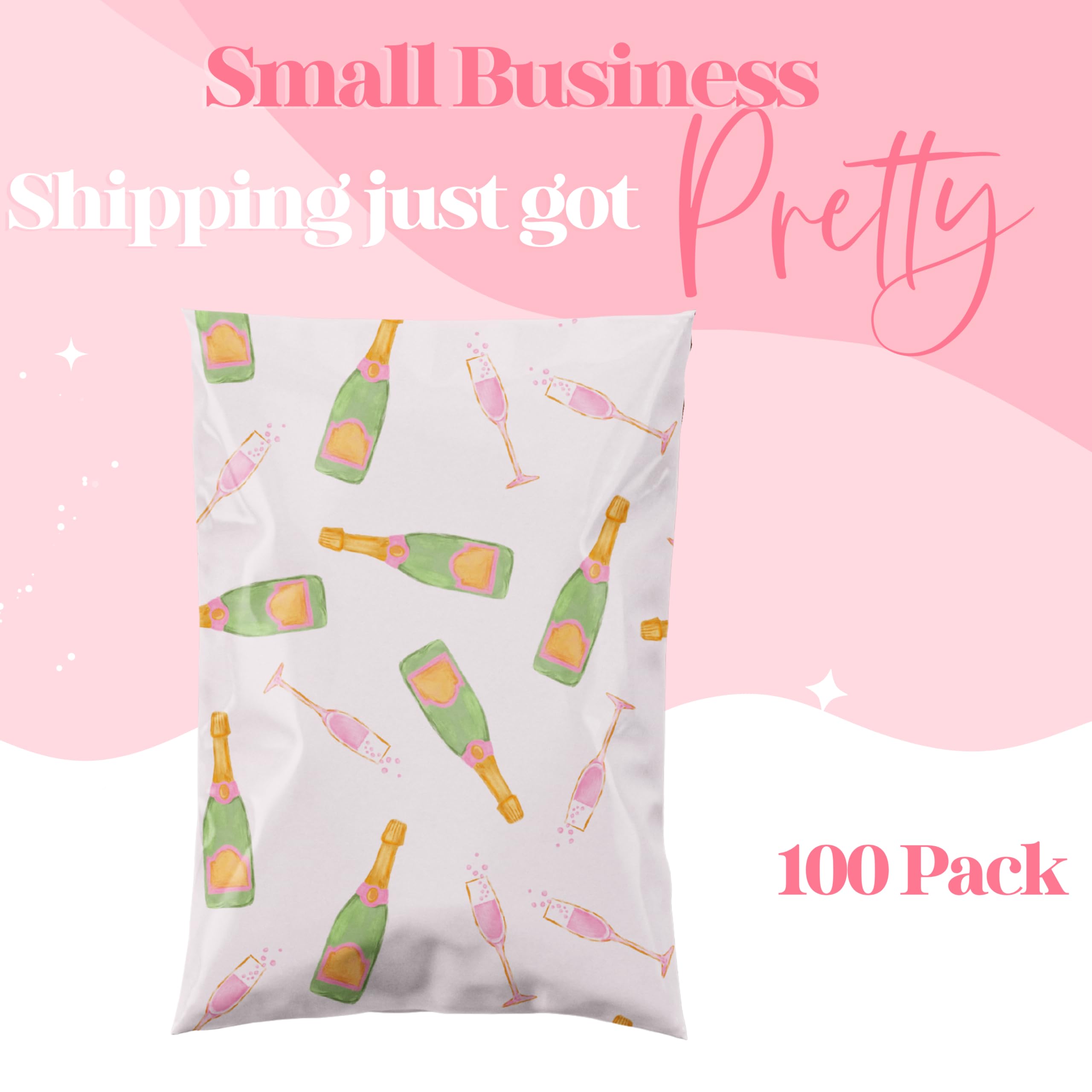 Pretty Package Store Versandtaschen, 25,4 x 33 cm, Champagner, 100 Stück | Robuste, wasserdichte, selbstklebende Versandtaschen, reißfest, für kleine Unternehmensverpackungen, Großversandumschläge