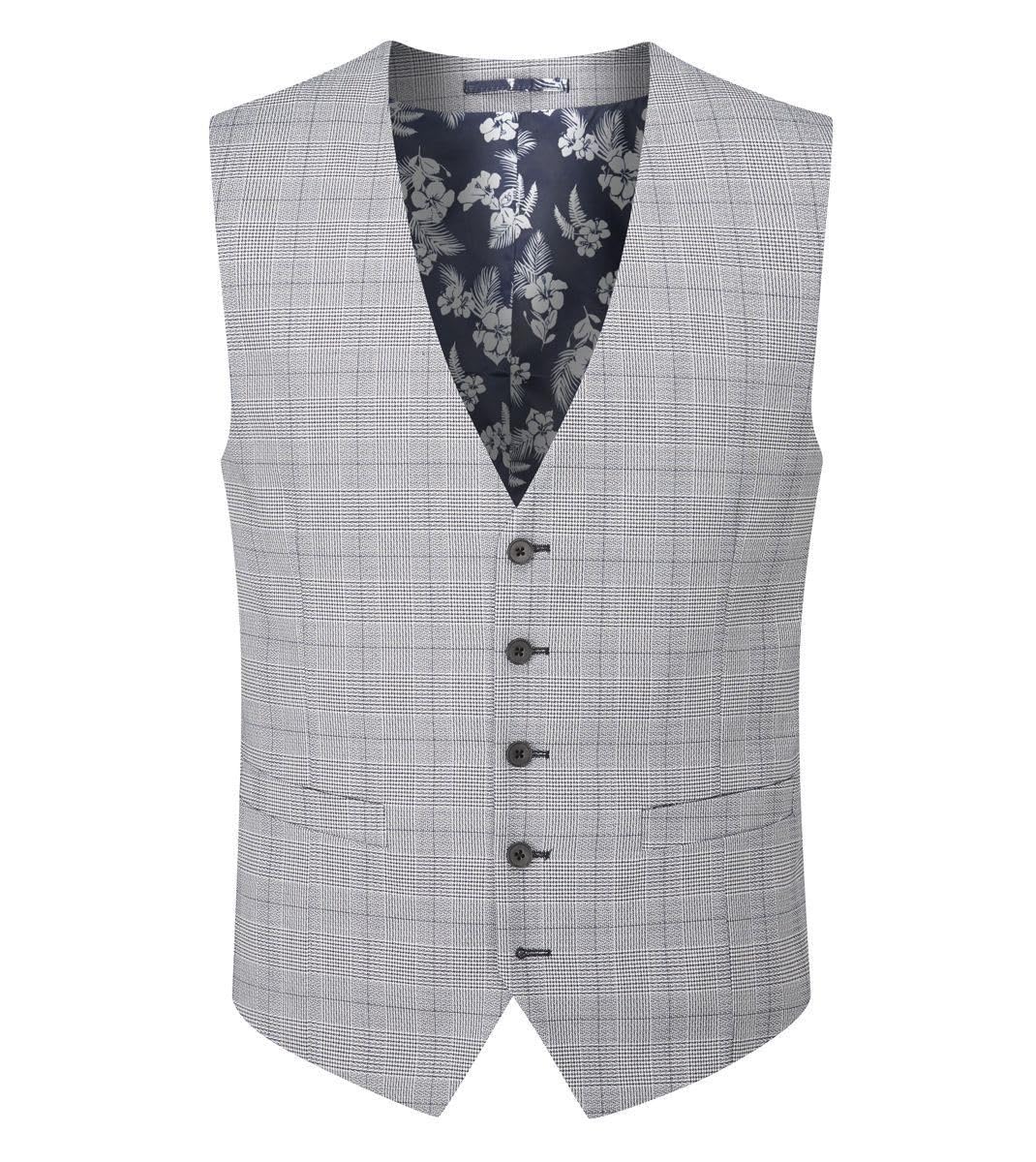 Skopes Men's Anello Check Pattern Waist Coat in Grey 50R