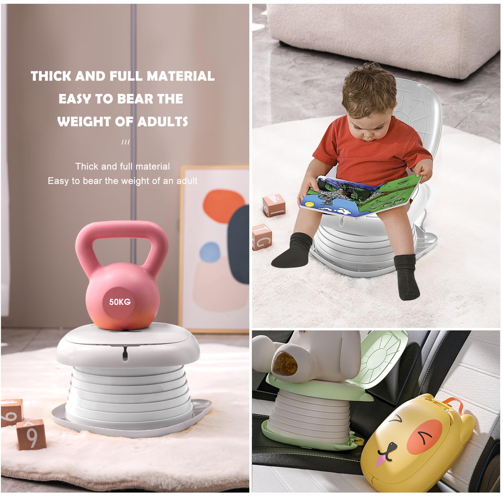 Travel Potty for Toddler Portable Foldable Potty Training Toilet for Boys Girls Baby Kids Children Indoor Outdoor,Grey - Image 4