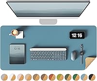 Vista 15 de YSAGi - Almohadilla de escritorio de doble cara, de cuero, protector de almohadilla de corcho ecológico, grande, impermeable, para oficina/hogar