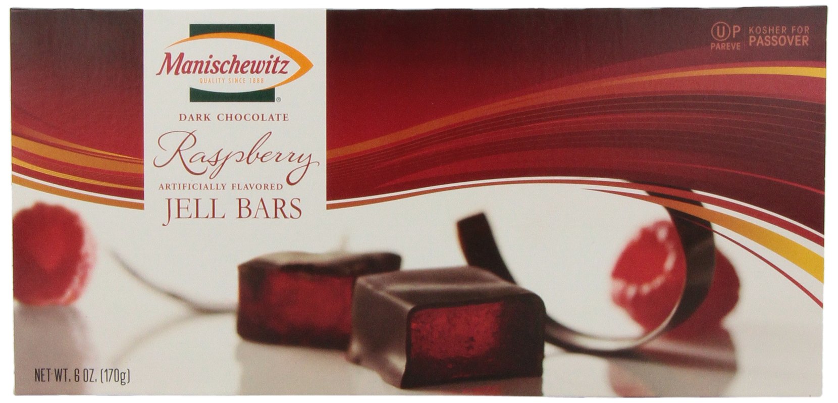Manischewitz Bars, Raspberry Jell, Passover,6-ounces (Pack of6)
