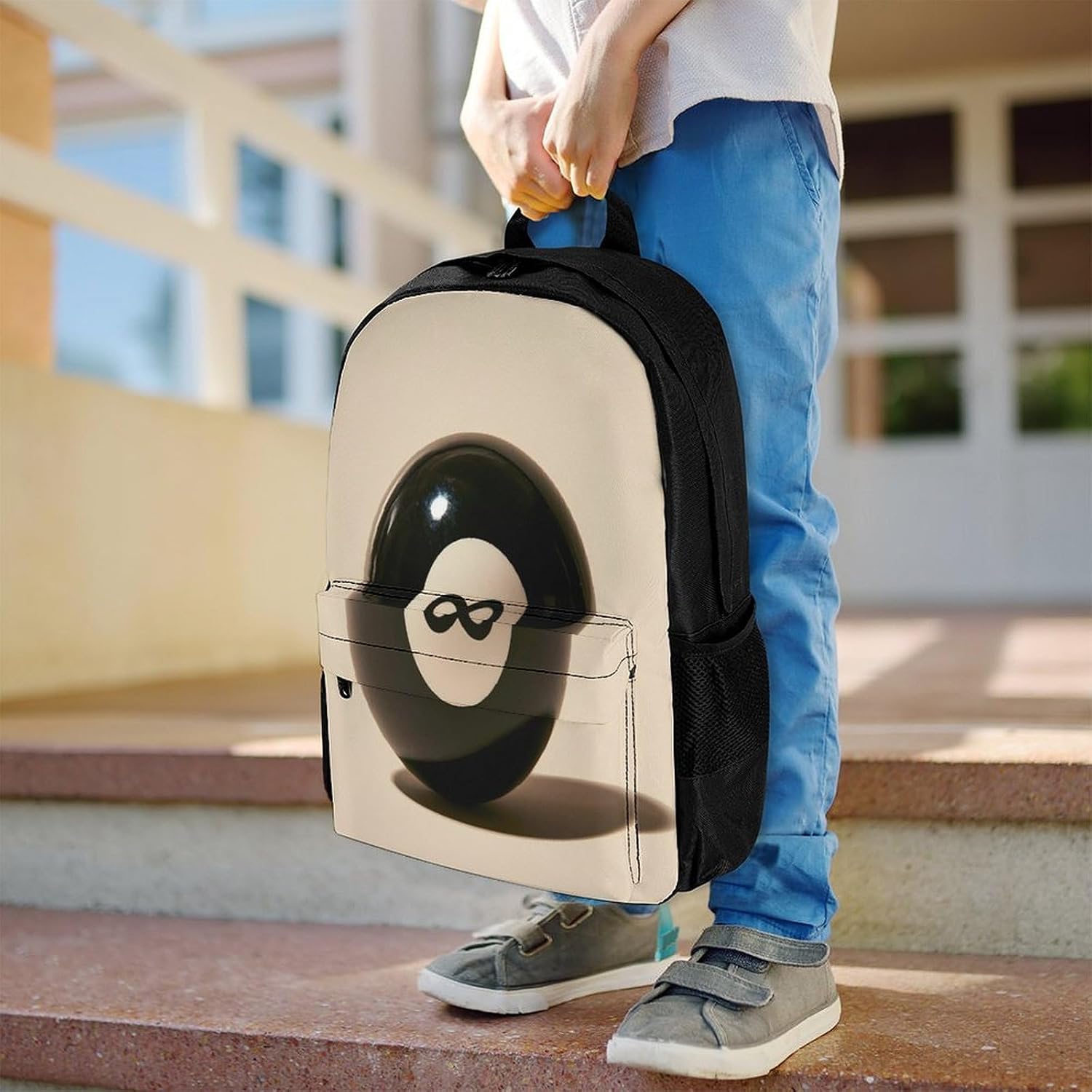 Infinity Black Billiard Ball Backpack Lightweight Backpacks Work Bag