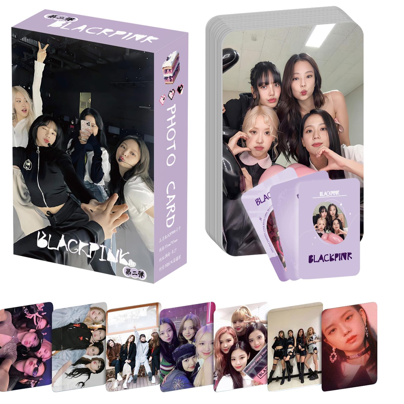 Blackpiin Photocards 55pcs,Blackpinn Merch BP Kkpop Lomo Cards