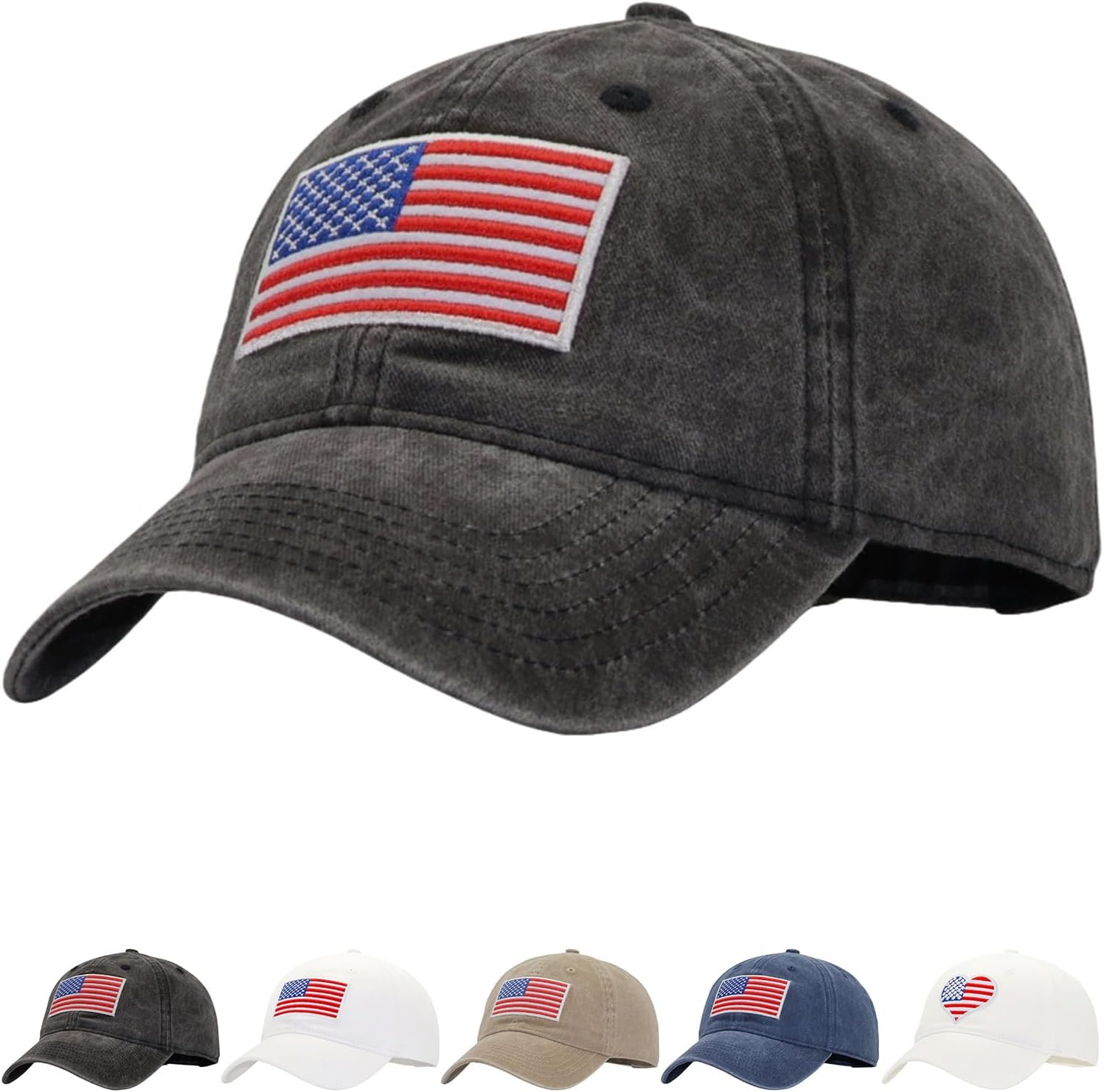 American Flag Dad Hat | Fits OSFM&XXL | USA Army Tactical Operator Military Patriotic Vintage Soft Baseball Cap Men Women