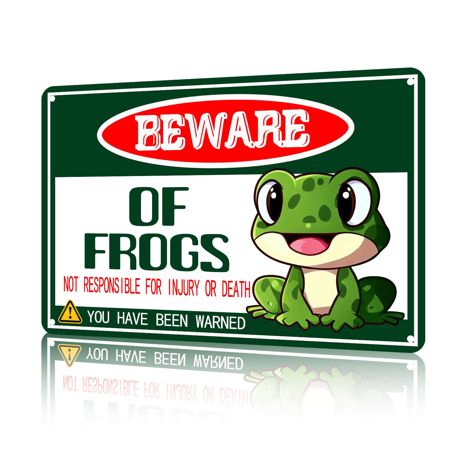Anceky Funny Garden Decor Beware Of Frog Vintage Metal Signs Garden Tin Sign for Home Outdoor Wall Decor 8×12 Inch