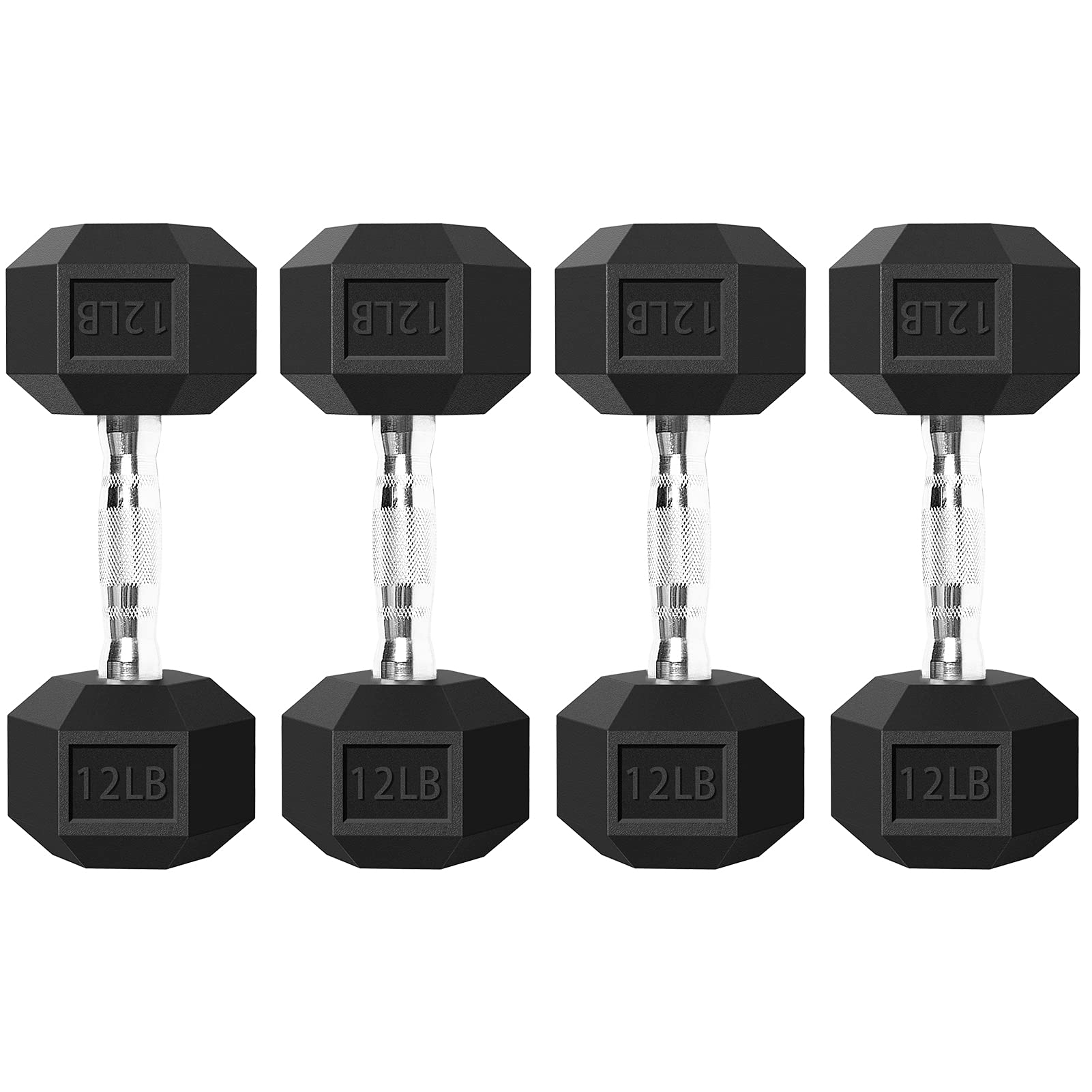 Balelinko Hex Dumbbells Set Free Weight Rubber Coated Cast Iron Hex Black Dumbbell (3lb, 5lb, 8lb, 10lb, 12lb, 15lb, 20lb, 25lb, 30lb, 35lb, 40lb, 50lb, 55lb, 60lb, 65lb, 75lb, 80lb)