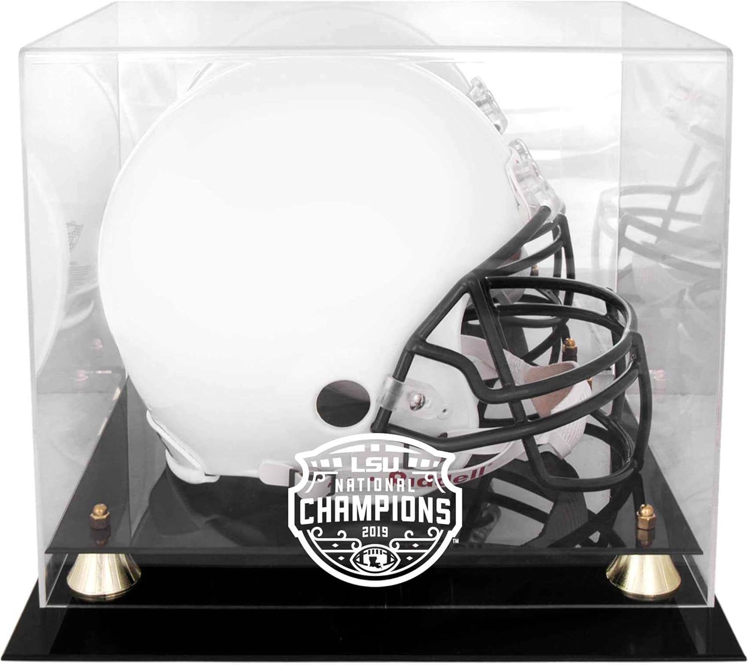 LSU Tigers College Football Playoff 2019 National Champions Logo en Classic Helmet Display Case - College Football Helmet Logo Display Cases ''Case Only''