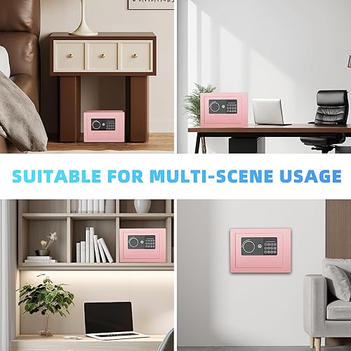 Miniatura 7 de Caja fuerte digital electrónica para dinero, caja de seguridad de acero con teclado, para oficina, hotel, negocios, joyería, pistola, caja fuerte