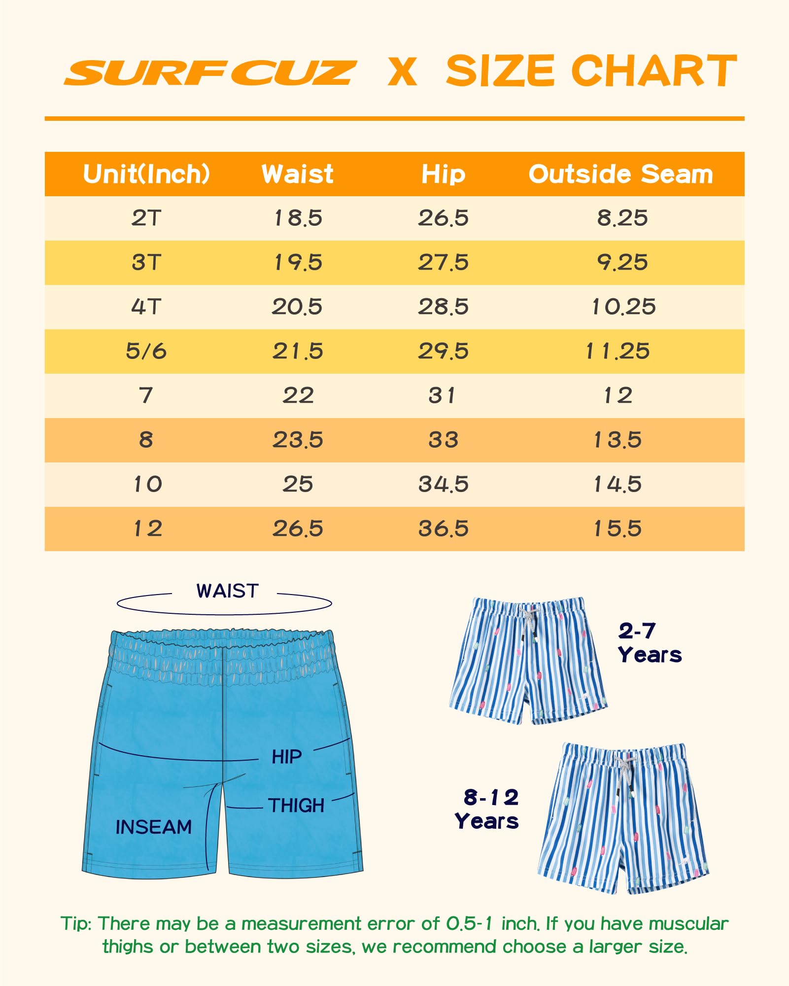 SURF Cuz Surfcuz - Costume da bagno per bambini UPF 50+, costume da bagno ad asciugatura rapida