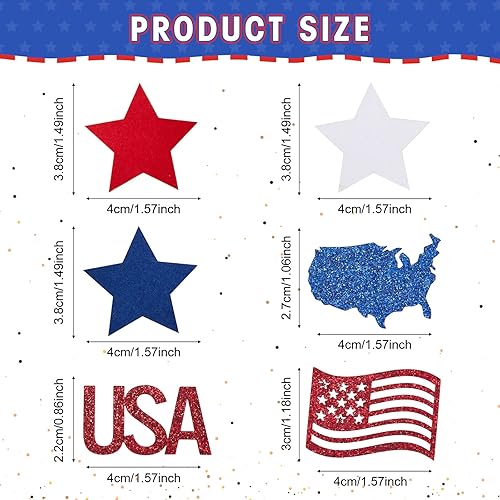 Miniatura 2 de Confeti patriótico para mesa de estrellas del Día de la Independencia, rojo, blanco, azul, lentejuelas, confeti, decoración del 4 de julio, confeti