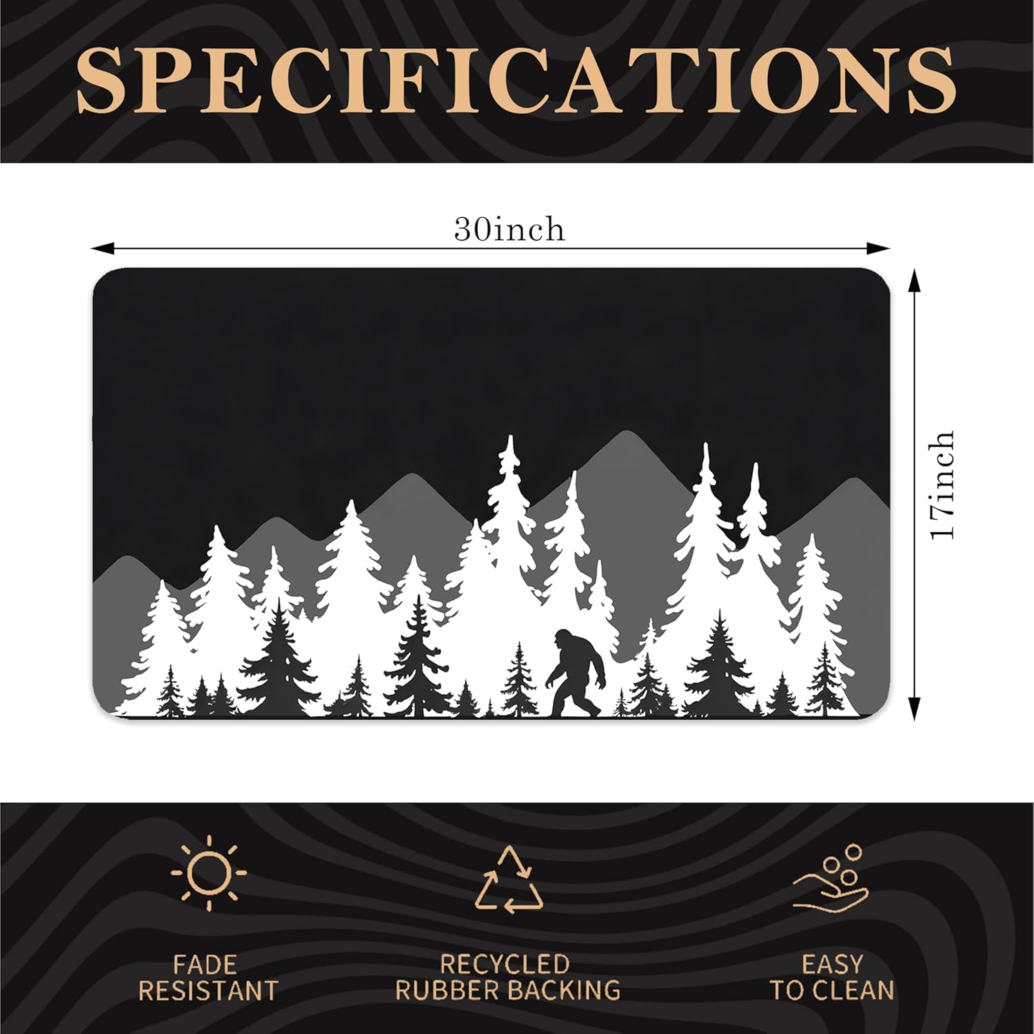 Funny Camping Camper Door Mat 17 x 30,Rv Camper Must for Outside,Outside Rv Mat,Bigfoot Sasquatch Welcome mat Gifts for Women