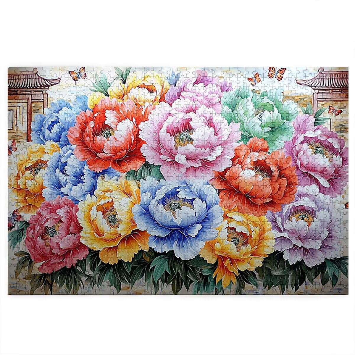 Puzzle 5000 sztuk dla dorosłych, Puzzle piwonia z pudełkiem dla dorosłych, DIY drewniane puzzle, wyzwanie puzzle dla całej rodziny, oryginalne prezenty dla kobiet, prezent dla mężczyzn, temat: retro R