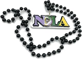 NOLA King Cake Design Mardi Gras Bead Necklace Spring Break Cajun Carnival New Orleans