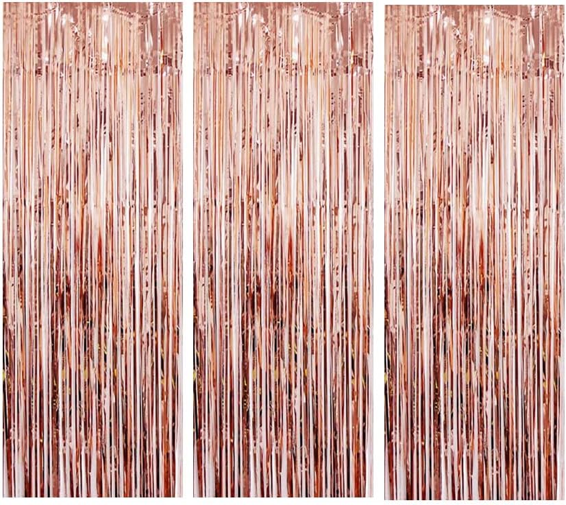 AILEXI 3 Pack 3ft*8ft Metallic Tinsel Curtains Foil Fringe Shimmer Streamers Curtain Door Window Decoration for Party Supplies - Silver