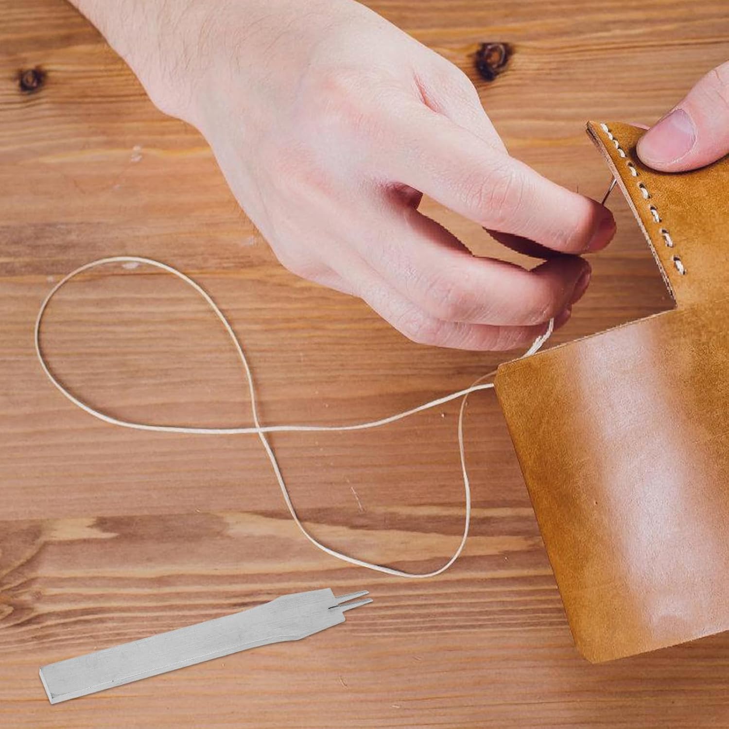 Leather Sewing Tool with 2.7mm Spacing, Precise Stitching Metal Punch and Versatile Punching for Leathercraft Projects for Beginners and Hobbyists