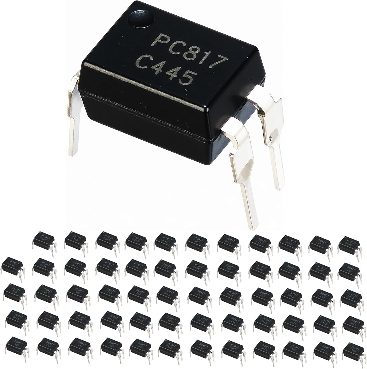 60pcs optocouplers PC817C Installed with DIP-4 50% -600% Transmission Ratio 4-pin optocoupler Compatible Optical Isolator (Pack of 60 pcs)