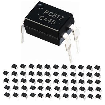 60pcs optocouplers PC817C Installed with DIP-4 50% -600% Transmission Ratio 4-pin optocoupler Compatible Optical Isolator Pack of 60 pcs