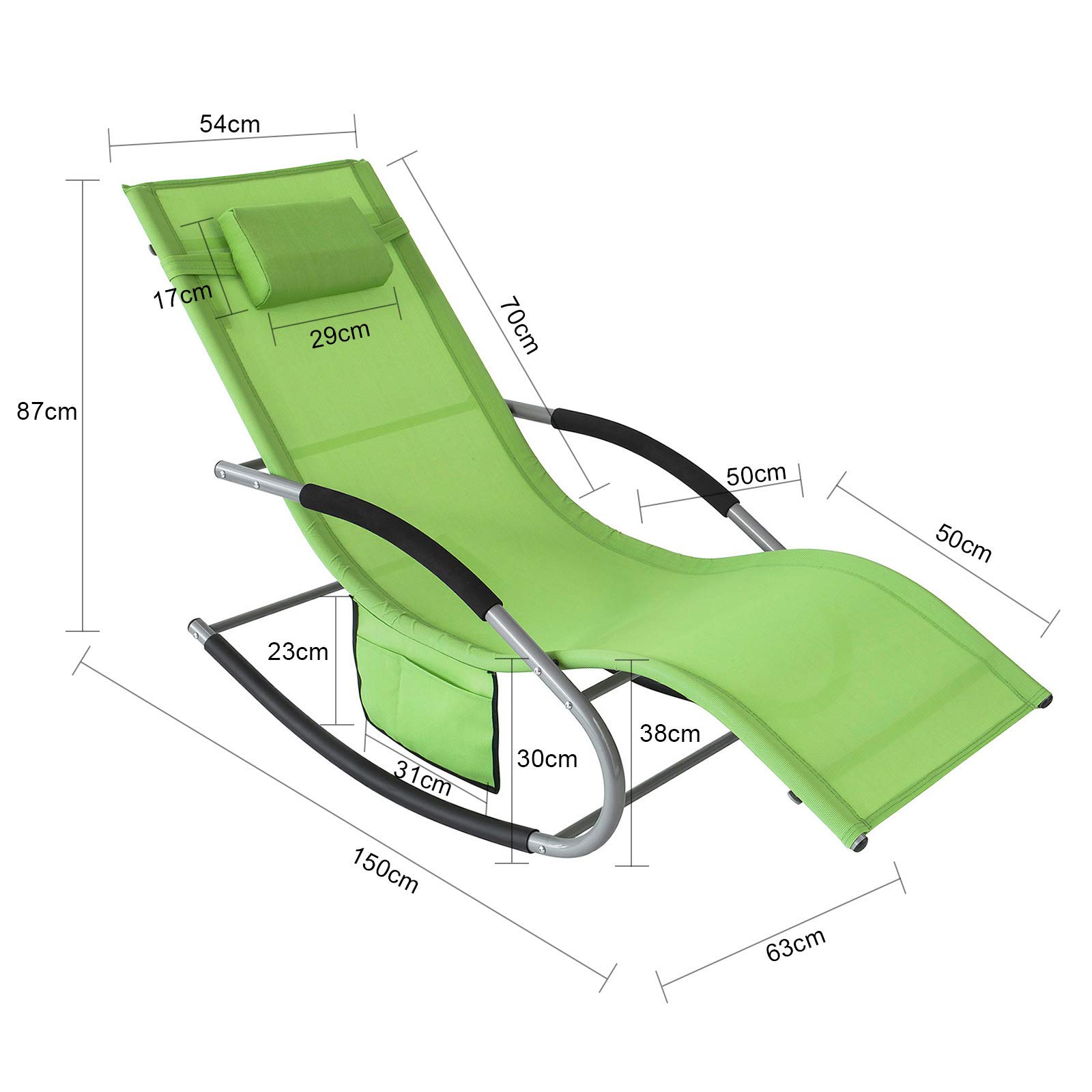 SoBuy Lot de 2 Chaises Longues avec Coussin 150x63x87cm Capacité 150kg