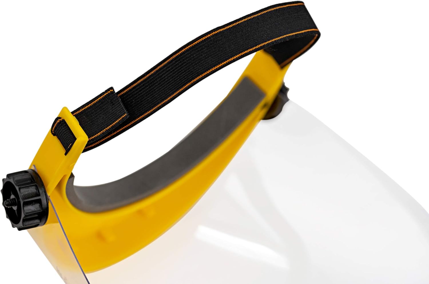 SAFE HANDLER Clear Face Shield | Reusable Full Face Protection, Eyes, Nose & Mouth Coverage, Lightweight Polycarbonate Visor, Yellow - - 