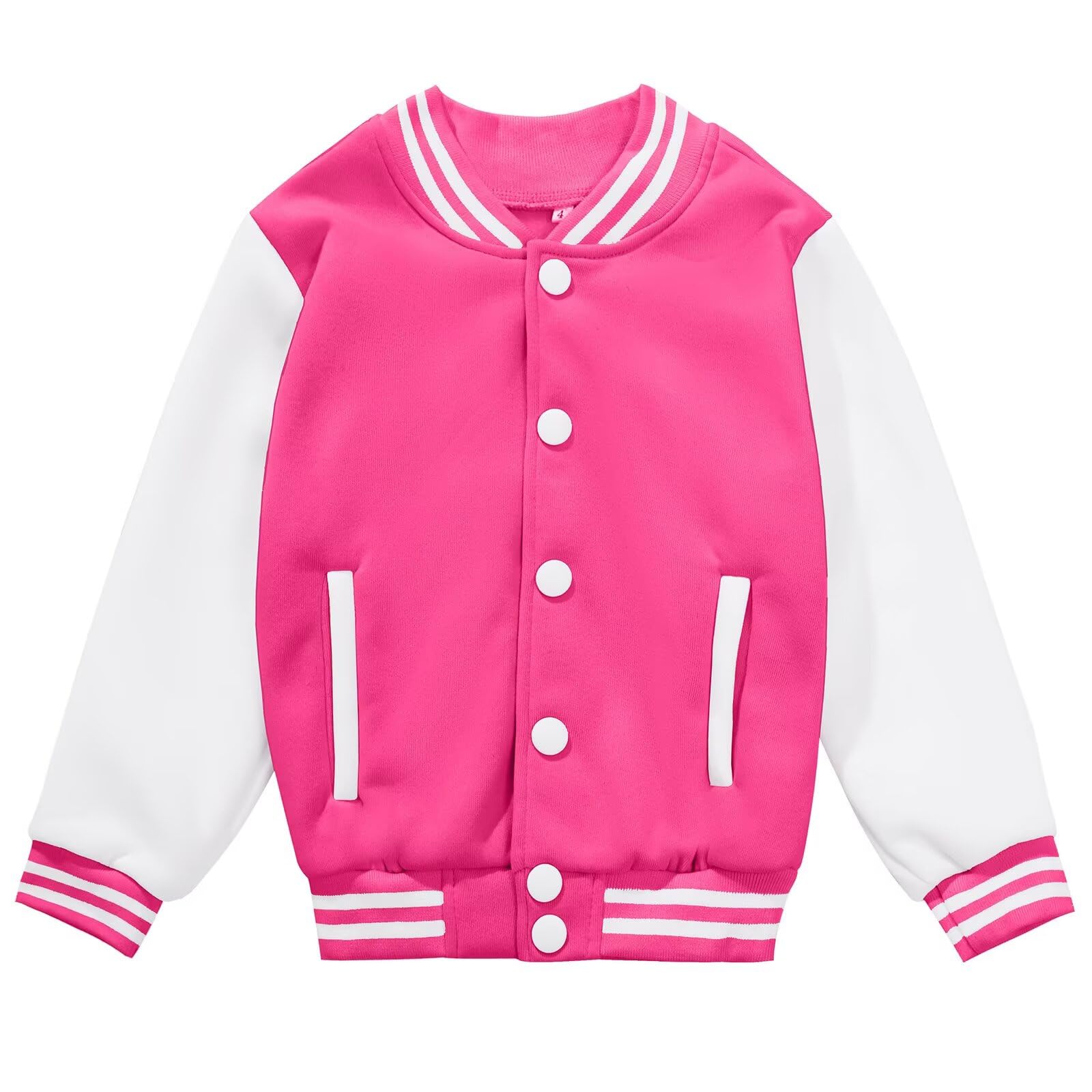 Kids Varsity Baseball Jacket Girls Boys Lightweight Cardigan Sweats Varsity Sport Team Uniforms School Coat with Pocket