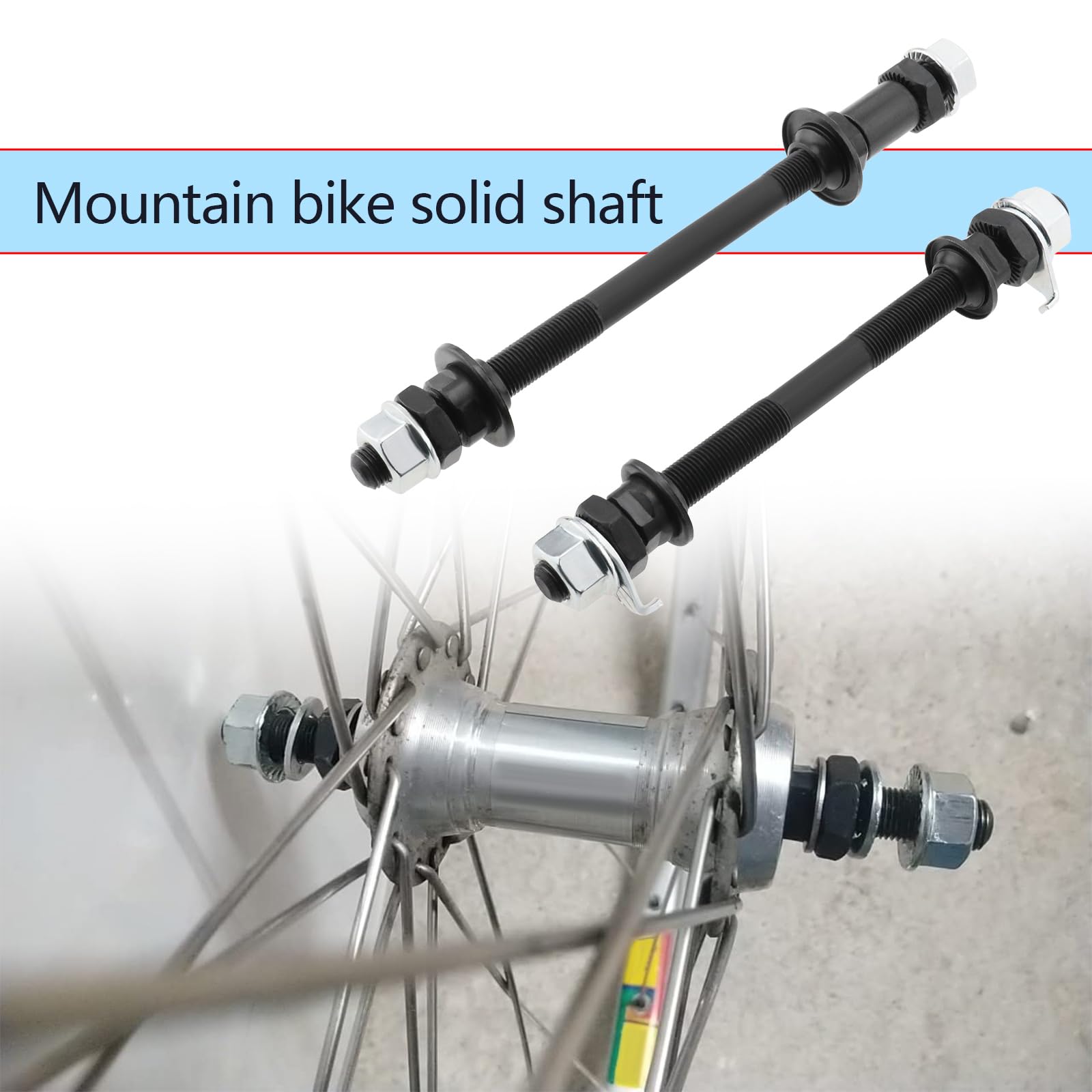 LT Easiyl 4pcs Bike Solid Axles Bicycle Front Rear Wheel Axle Bike Wheel Hub Axle Bike Repair Tool Accessories for Road Bikes Mountain Bikes