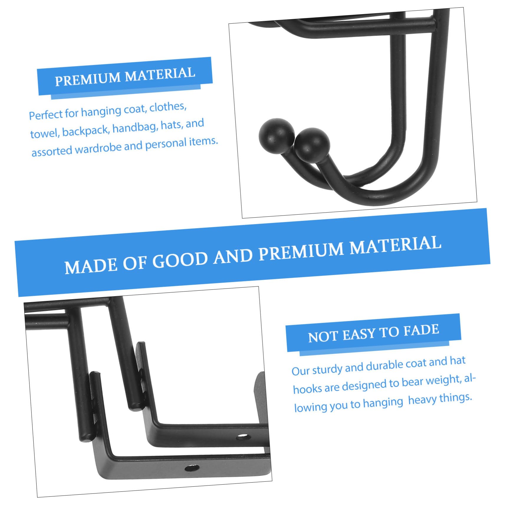 ULTECHNOVO 2pcs Double Hook Behind The Door Hooks Over Door Hook Over Door Hanger Door Hanger Hook Overdoor Organizers Heavy Duty Door Hanger Hooks for Door Coat Hangers Carbon Steel Black