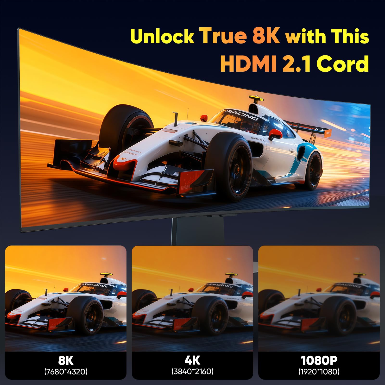 Confezione da 5 cavi HDMI 2.1 certificati, 1,8 m, confezione multipla | 48 Gbps con eARC e 8K a 60Hz, cavo HDMI schermato per soundbar, TV 8K/4K, Roku/Apple TV, PS5, Xbox e proiettore